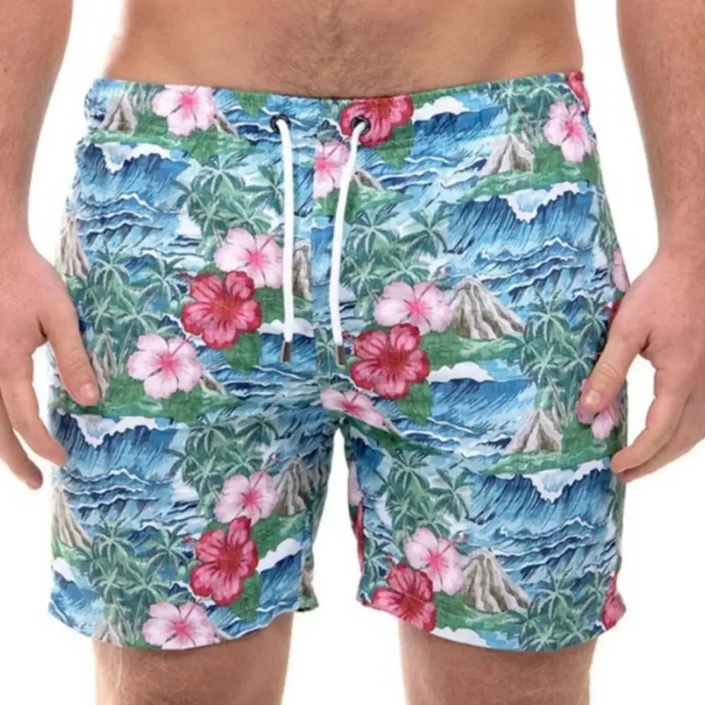 FRANKS Mens $89 Volcano Oahu Swim Shorts Trunk Suit XL NWOT
